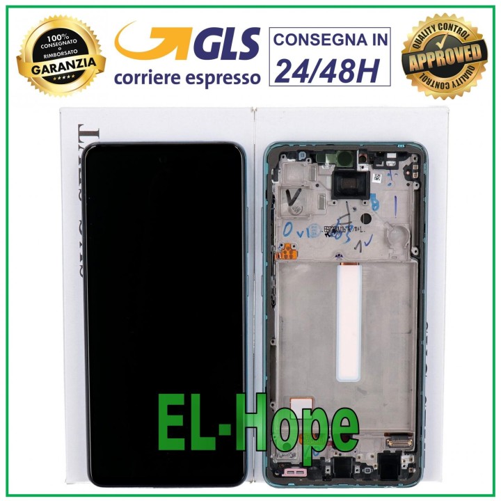 ORIGINAL TOUCH DISPLAY SAMSUNG GALAXY A52 SM A525F A526B BLUE FRAME GH82-25230B
