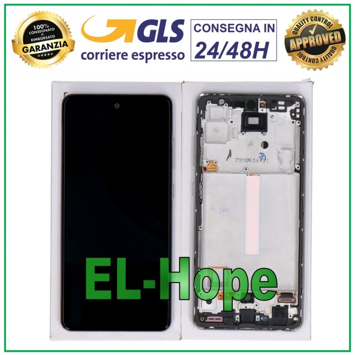 ORIGINAL TOUCH LCD DISPLAY SAMSUNG A52 SM A525F A526B WHITE FRAME GH82-25754D