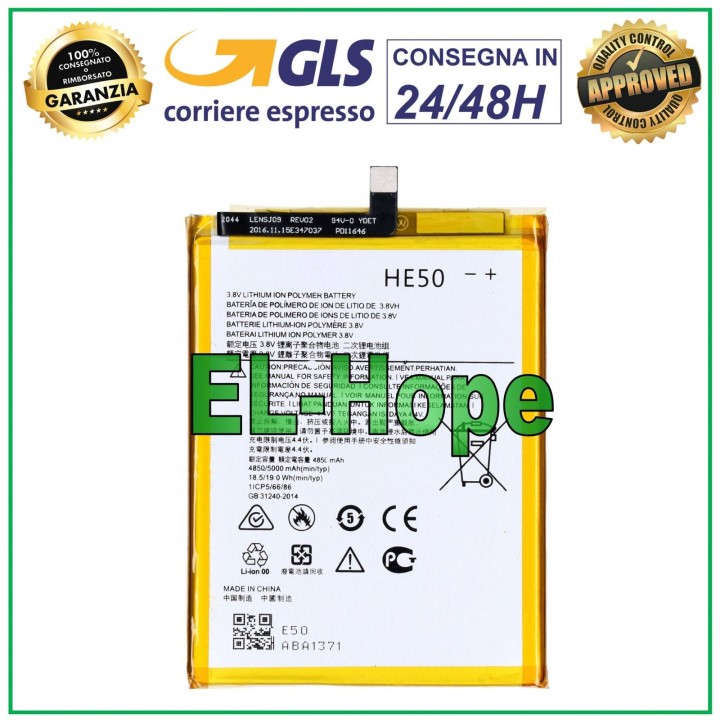 HE50 BATTERY MOTOROLA MOTO E4 E5 PLUS XT1770 XT1771 XT1775 5000 mAh