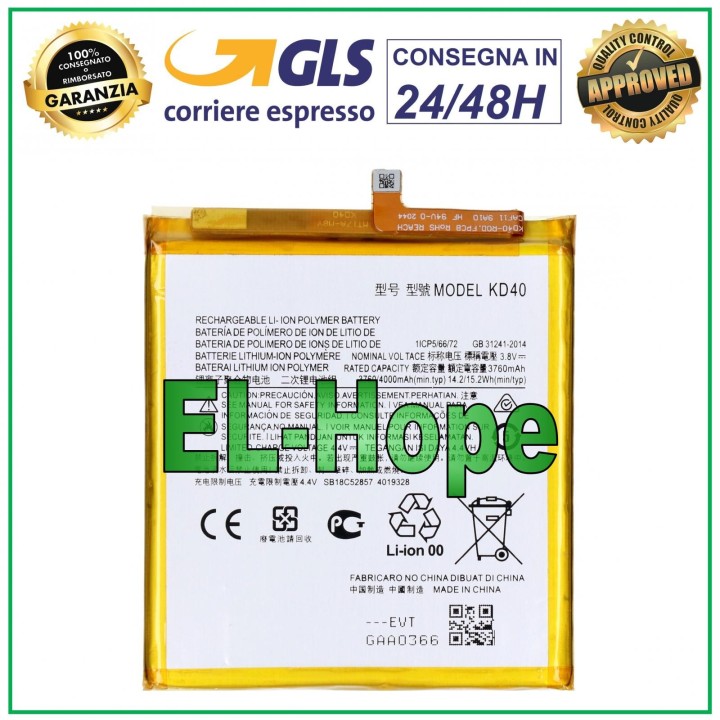 KD40 BATTERY FOR MOTOROLA MOTO G8 PLUS XT2019 BATTERY 4000 mAh