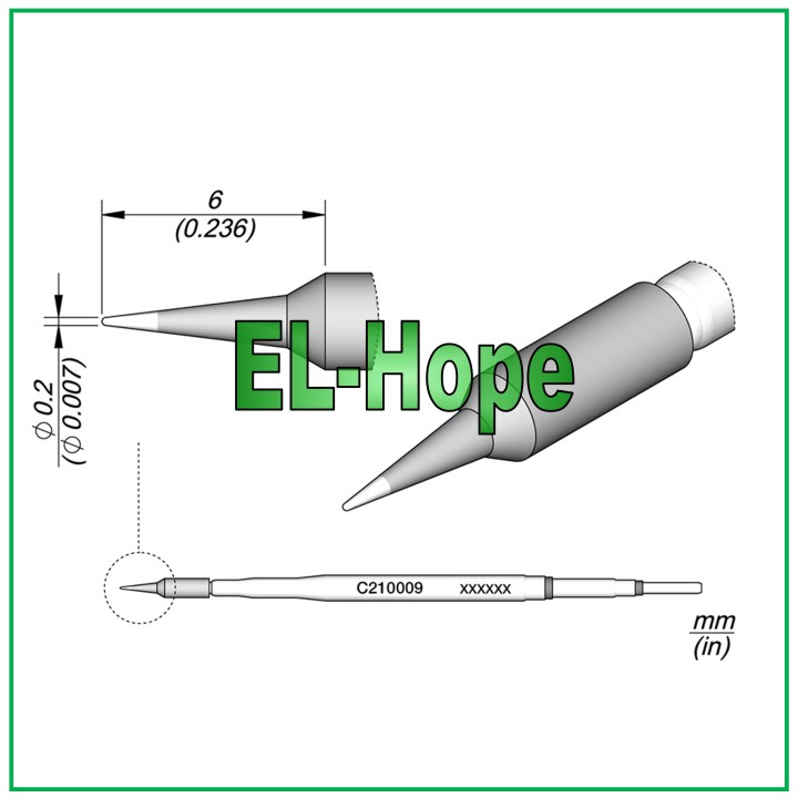 CARTRIDGE C210008 JBC CARTRIDGE CHISEL 1.3 X 0.6 ORIGINAL SOLDERING IRON TIP