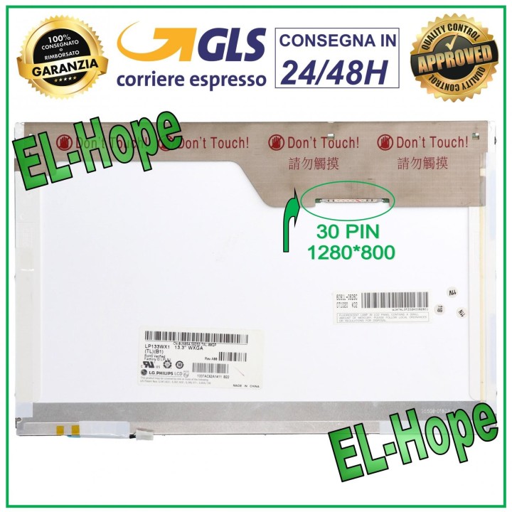 DISPLAY LP133WX1 (TL) (B1) LCD NOTEBOOK 13.3  30 PIN 1280*800 HD CCFL SCREEN