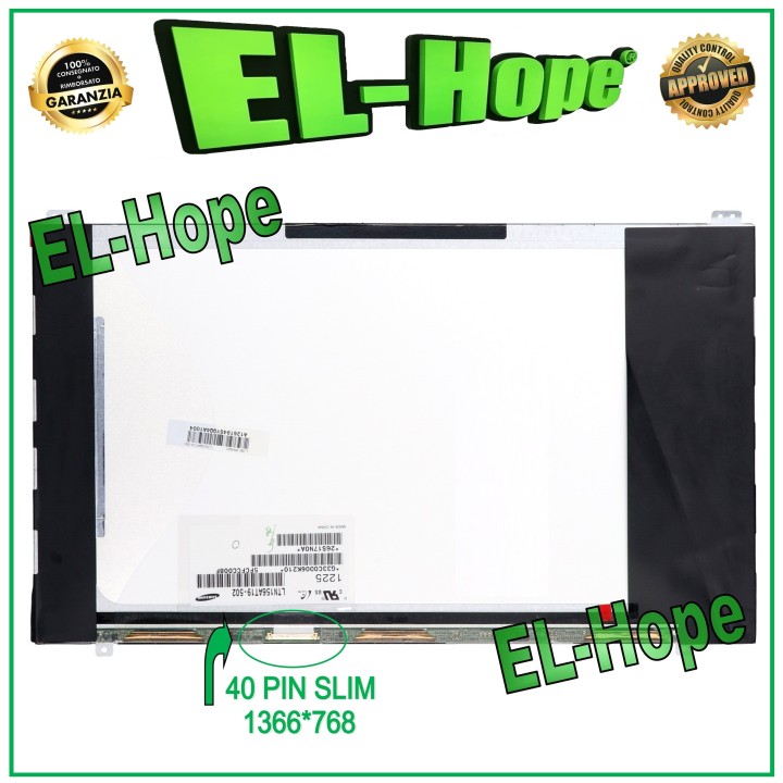 DISPLAY LTN156AT19-502 LCD NOTEBOOK 15.6  40 PIN SLIM 1366*768 HD LED SCREEN