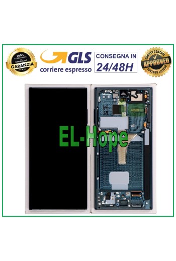 ORIGINAL FRAME LCD DISPLAY SAMSUNG GALAXY S22 ULTRA SM-S908 TOUCH GREEN GREEN