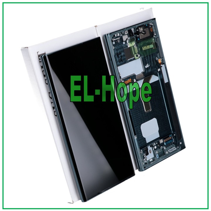 ORIGINAL FRAME DISPLAY SAMSUNG S22 ULTRA SM-S908 TOUCH GREEN GREEN GH82-27488D