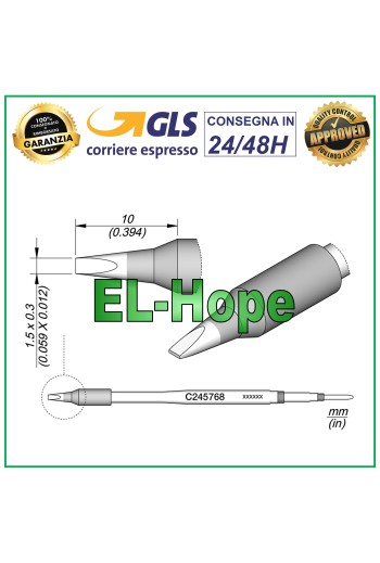 CARTRIDGE C245768 JBC CARTRIDGE CHISEL 1.5 X 0.3 ORIGINAL SOLDERING IRON TIP