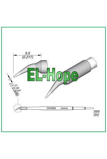 CARTRIDGE C210002 JBC CARTRIDGE BENT 0.2 mm ORIGINAL SOLDERING IRON TIP