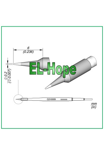 CARTRIDGE C210009 JBC CARTRIDGE CONICAL 0.2 mm ORIGINAL SOLDERING IRON TIP
