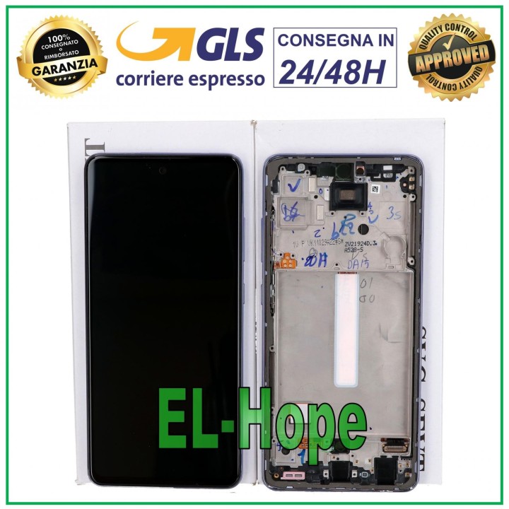 ORIGINAL TOUCH LCD DISPLAY SAMSUNG A52 SM A525F A526B PURPLE FRAME GH82-25229C