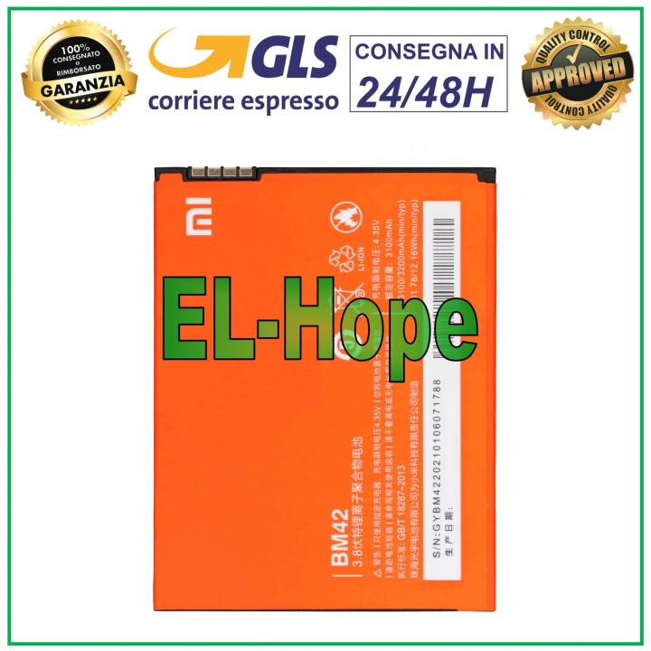 ORIGINAL BATTERY BM42 FOR XIAOMI MI NOTE 3200 mAh BATTERY