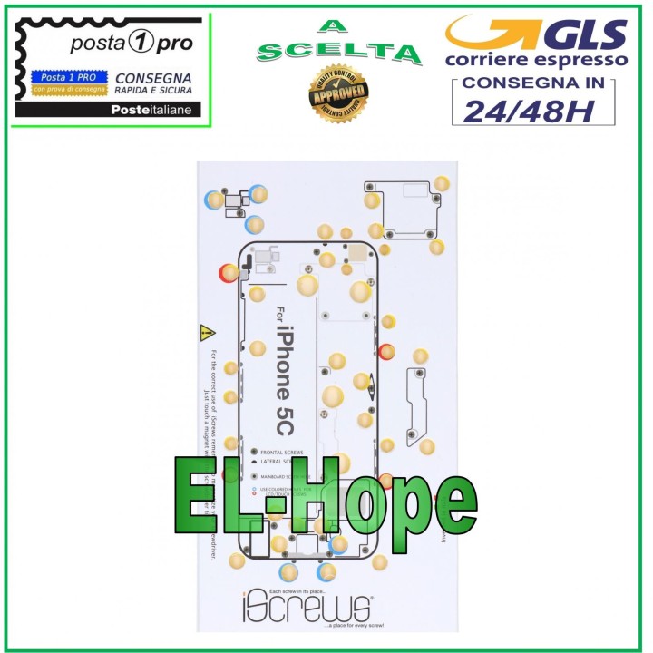 ISCREWS MAP SCREW HOUSING PAD ILLUSTRATED FOR DISASSEMBLY APPLE IPHONE 5C