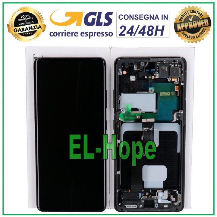 ORIGINAL FRAME LCD DISPLAY SAMSUNG S21 ULTRA SM-G998 TOUCH BLACK GH82-26035A