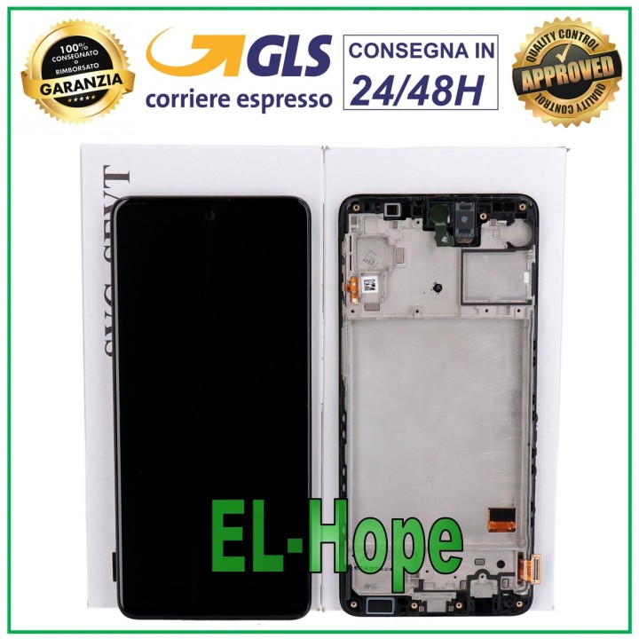 ORIGINAL DISPLAY FRAME SAMSUNG M31S SM M317 F/FN TOUCH SCREEN BLACK GH82-24114A