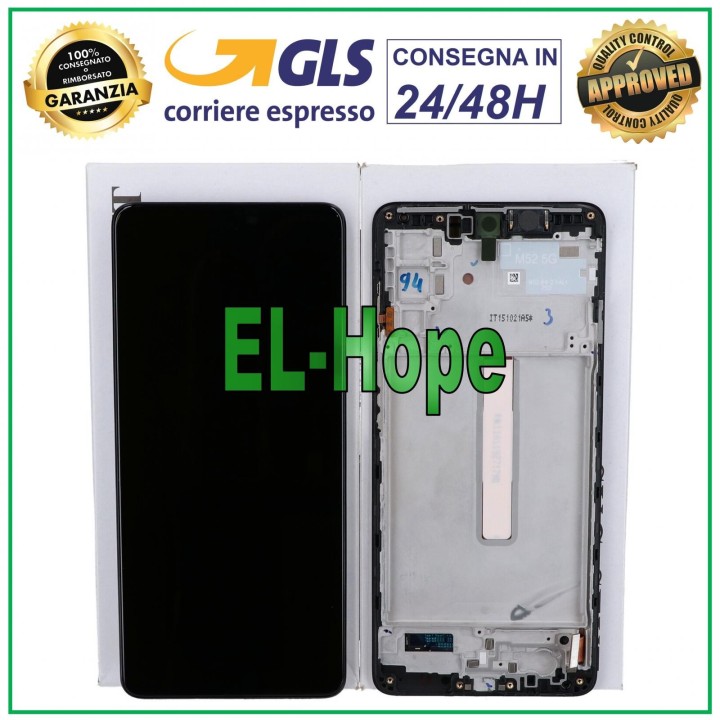 ORIGINAL TOUCH DISPLAY SAMSUNG M52S 2021 SM M526 M526B BLACK FRAME GH82-27091A
