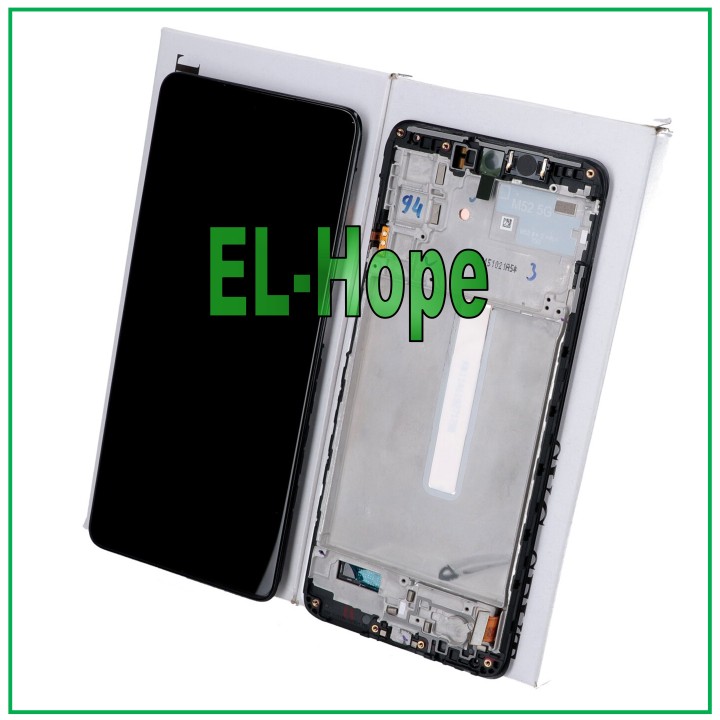 ORIGINAL TOUCH DISPLAY SAMSUNG M52S 2021 SM M526 M526B BLACK FRAME GH82-27091A