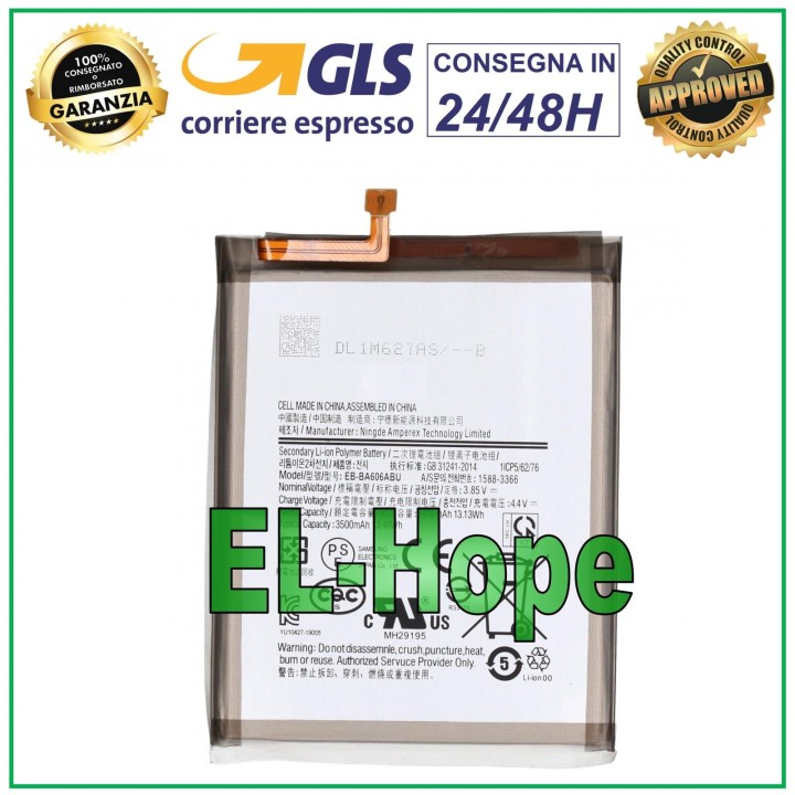 BATTERY EB-BA606ABU FOR SAMSUNG GALAXY A60 SM-A606F 3500 mAh EQUAL TO ORIGINAL