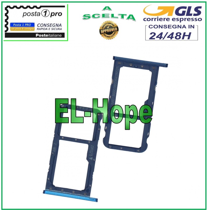 SLOT CART COMPARTMENT NANO SIM MICRO SD CARD HOLDER HUAWEI P20 LITE ANE-LX1 BLUE