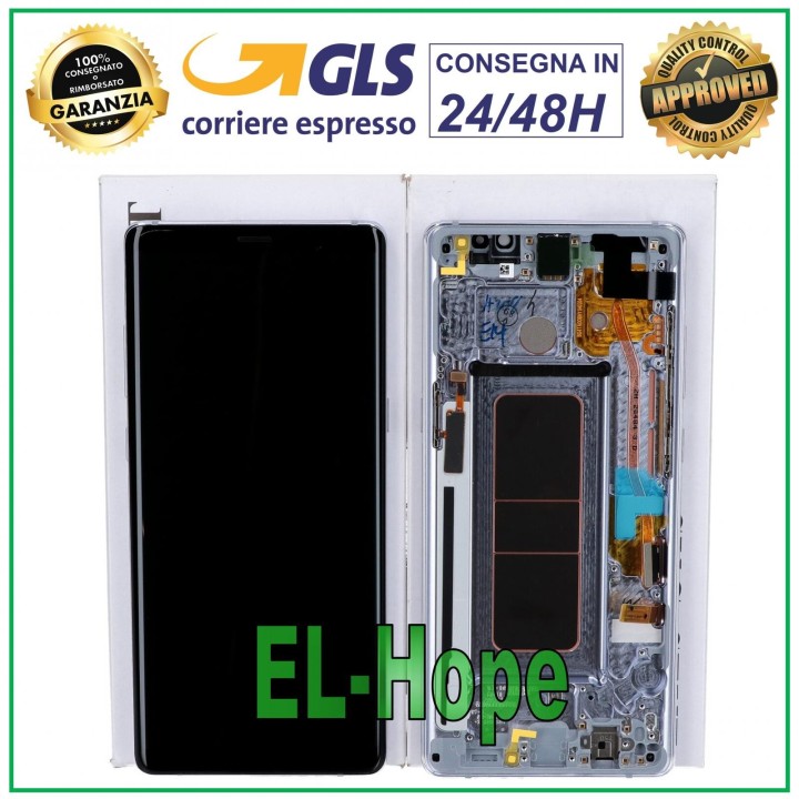 ORIGINAL DISPLAY SAMSUNG NOTE 8 SM N950 F TOUCH SCREEN VIOLET GRAY GH97-21065C