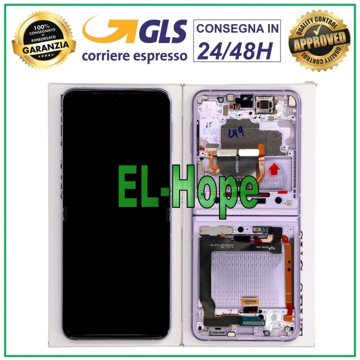 ORIGINAL TOUCH DISPLAY SAMSUNG Z FLIP 3 5G SM-F711B FRAME LAVENDER GH82-27244D