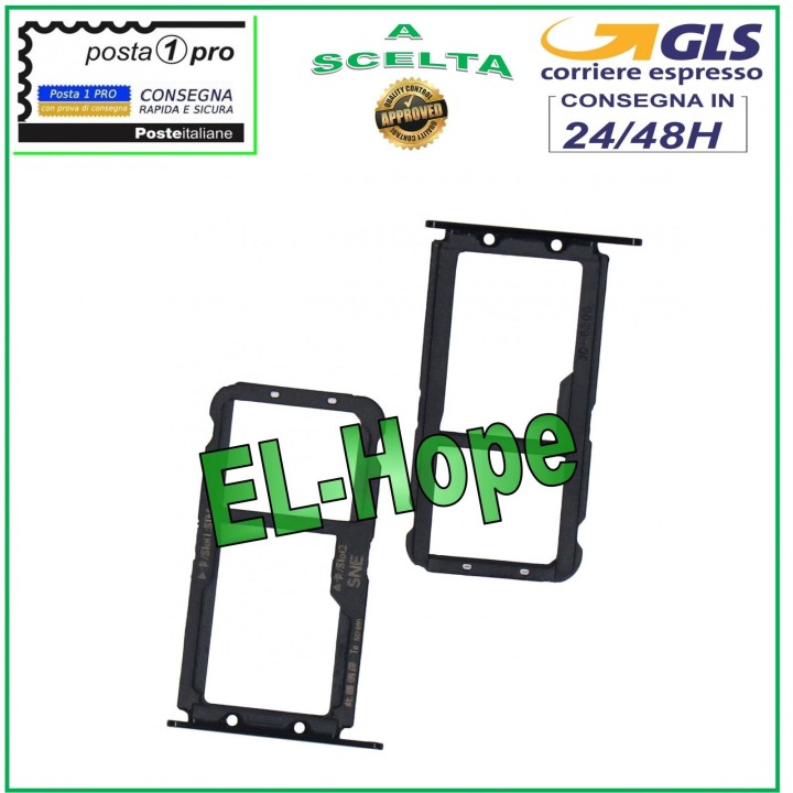 SLOT CART SIM CARD COMPARTMENT + MICRO SD HUAWEI MATE 20 LITE SNE-LX1 AL00 BLACK