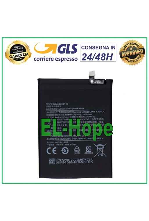 BN46 BATTERY FOR XIAOMI REDMI NOTE 6 / Note 8 M1908C3J / 8T M1908C3XG 4000 mAh