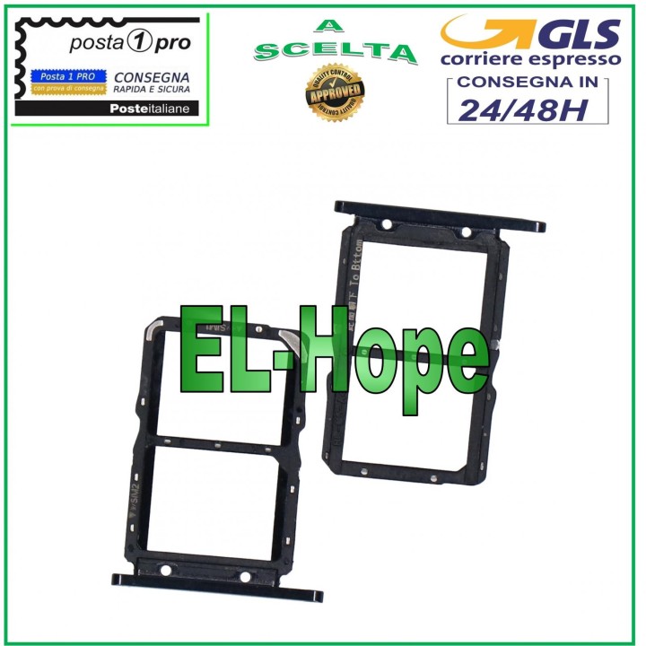 SLOT CART HOLDER SIM CARD COMPARTMENT MICRO SD HUAWEI NOVA 5T YAL-L21 L61 L71 BLACK