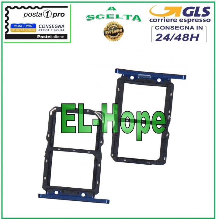 SLOT CART HOLDER SIM CARD COMPARTMENT MICRO SD HUAWEI NOVA 5T YAL-L21 L61 L71 BLUE