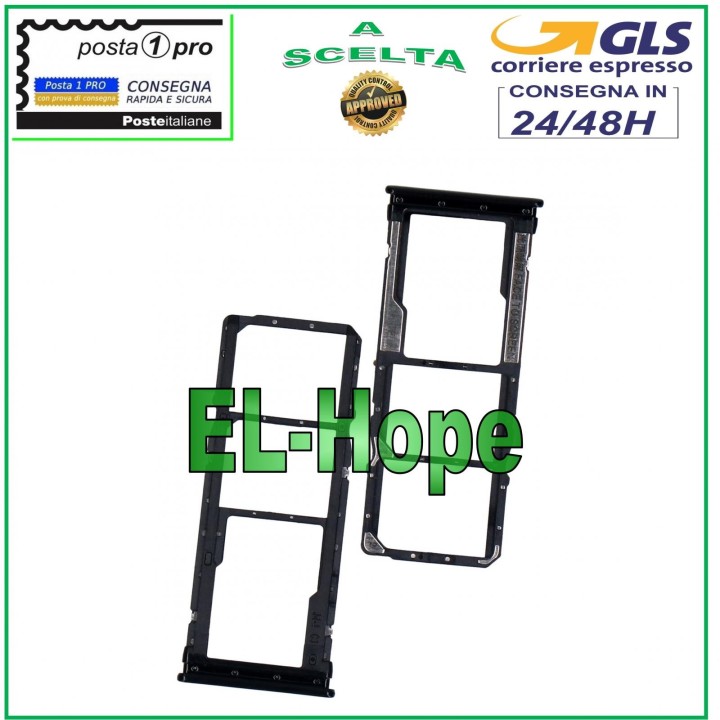 SLOT TROLLEY HOLDER MICRO SIM SD CARD COMPARTMENT XIAOMI REDMI NOTE 8T M1908C3XG BLACK