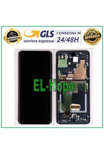 ORIGINAL FRAME LCD DISPLAY SAMSUNG GALAXY S20 ULTRA SM-G988 TOUCH SCREEN BLACK
