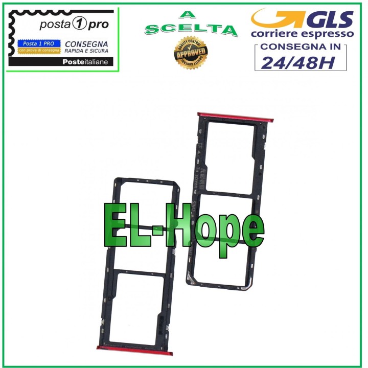 SLOT CARRIAGE SIM COMPARTMENT MICRO SD CARD FOR OPPO REALME C3 RMX2027 RMX2020 RED