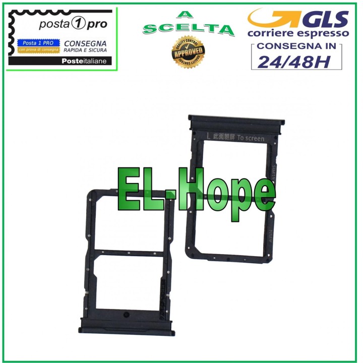 SLOT CART HOLDER SIM SD CARD COMPARTMENT HUAWEI HONOR 20 LITE HRY-LX1T L21T BLACK