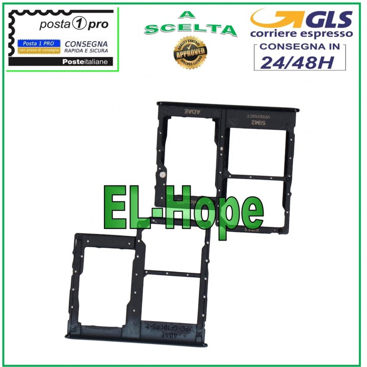SLOT CARRIAGE COMPARTMENT NANO SIM CARD SD SAMSUNG GALAXY A41 SM A415 A415F BLACK