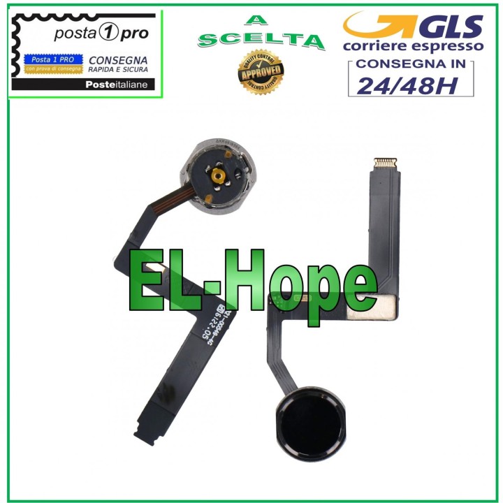FLAT FLEX HOME BUTTON FOR APPLE IPAD PRO 9.7 2016 A1673 A1674 A1675 BLACK BUTTON