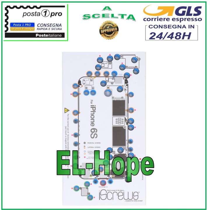 ISCREWS MAP SCREW HOUSING PAD ILLUSTRATED FOR DISASSEMBLY APPLE IPHONE 6S