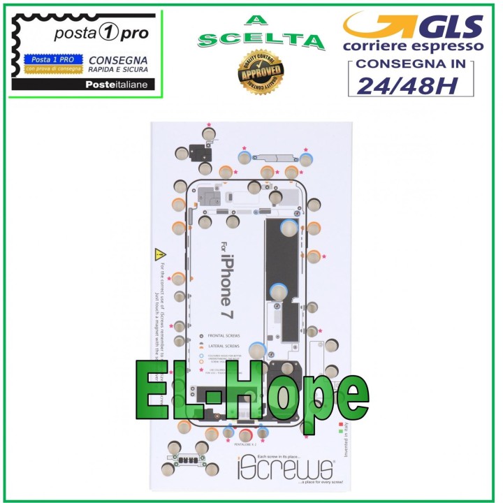 ISCREWS MAP SCREW HOUSING PAD ILLUSTRATED FOR DISASSEMBLY APPLE IPHONE 7