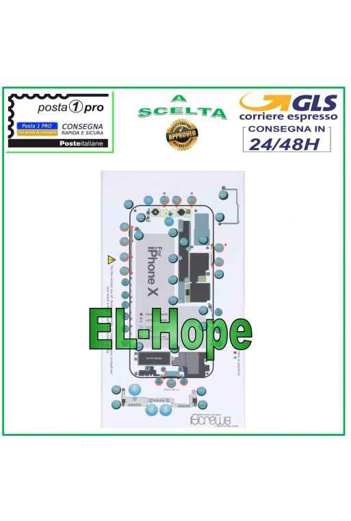 ISCREWS MAP SCREW HOUSING PAD ILLUSTRATED FOR APPLE IPHONE X DISASSEMBLY