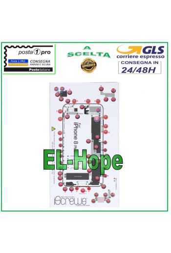 ISCREWS MAP SCREW HOUSING PAD ILLUSTRATED FOR DISASSEMBLY APPLE IPHONE 8 PLUS