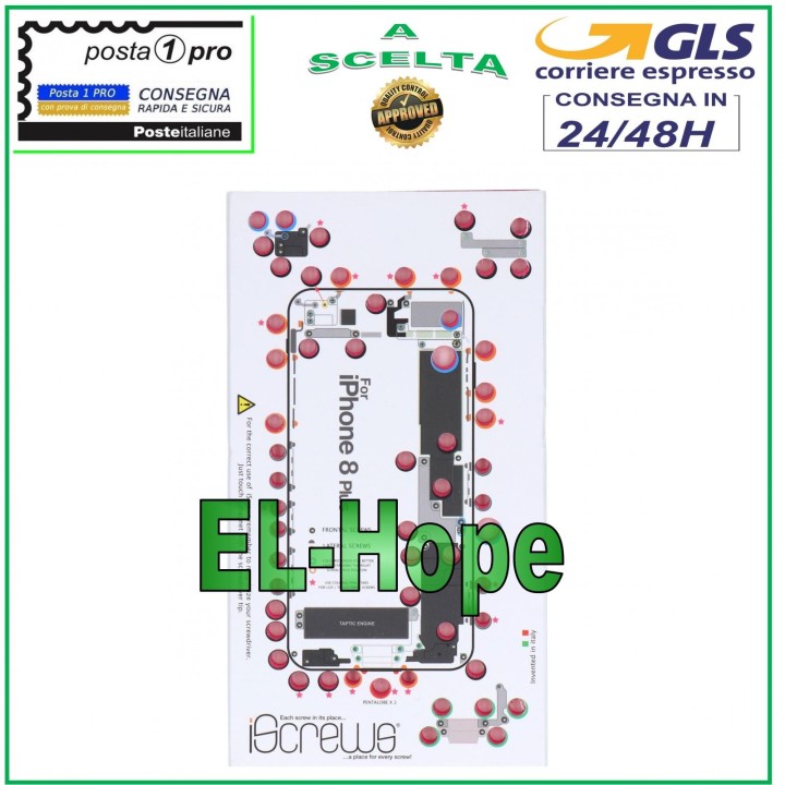 ISCREWS MAP SCREW HOUSING PAD ILLUSTRATED FOR DISASSEMBLY APPLE IPHONE 8 PLUS