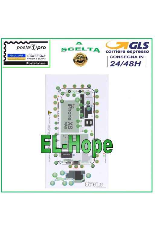 ISCREWS MAP SCREW HOUSING PAD ILLUSTRATED FOR DISASSEMBLY APPLE IPHONE XS MAX