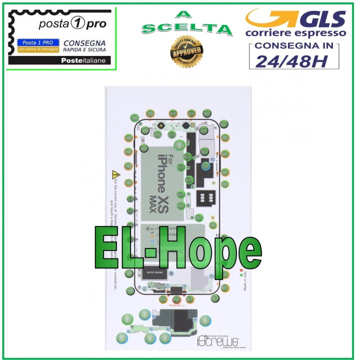 ISCREWS MAP SCREW HOUSING PAD ILLUSTRATED FOR DISASSEMBLY APPLE IPHONE XS MAX
