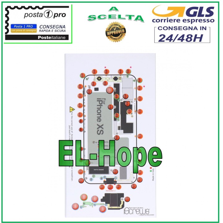 ISCREWS MAP SCREW HOUSING PAD ILLUSTRATED FOR APPLE IPHONE XS DISASSEMBLY