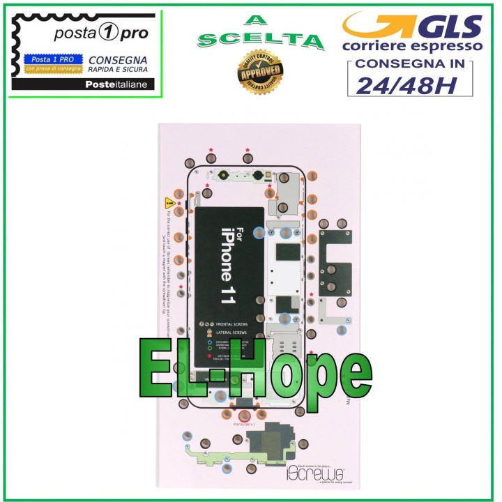 ISCREWS MAP SCREW HOUSING PAD ILLUSTRATED FOR DISASSEMBLY APPLE IPHONE 11