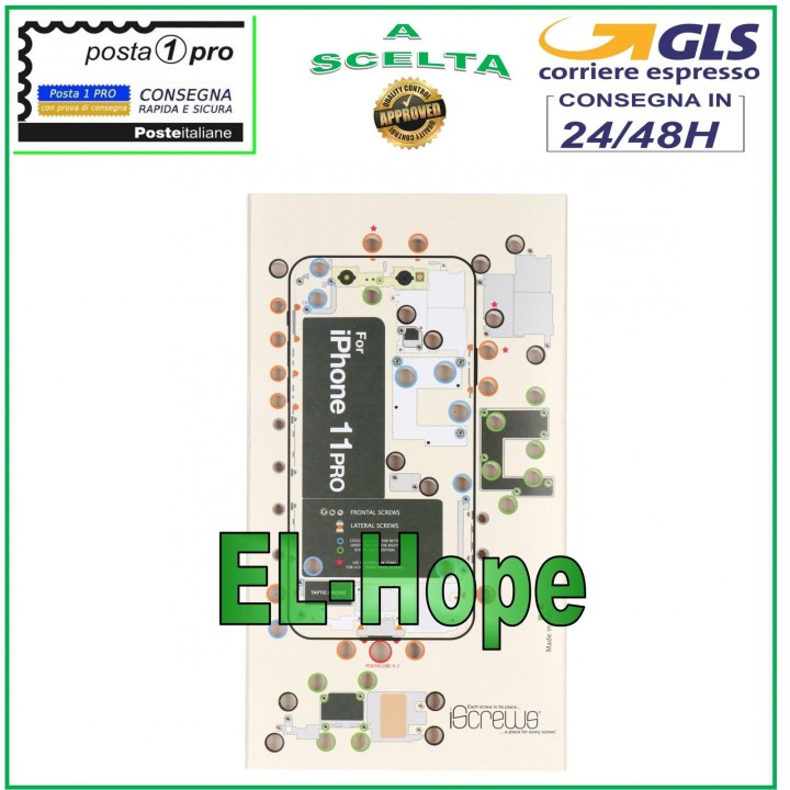 ISCREWS MAP SCREW HOUSING PAD ILLUSTRATED FOR DISASSEMBLY APPLE IPHONE 11 PRO