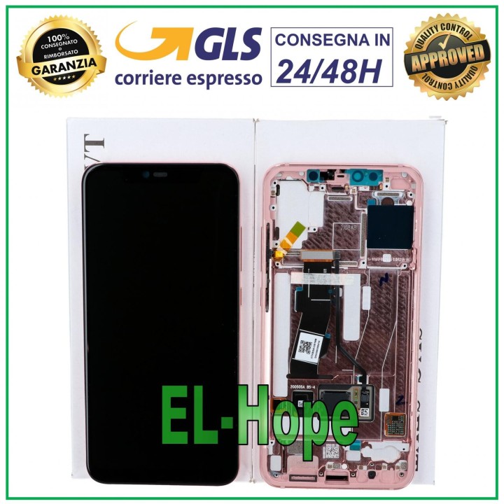 ORIGINAL LCD DISPLAY FRAME XIAOMI MI 8 PRO TOUCH SCREEN PINK GLASS - ROSE GOLD