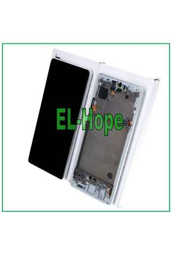 ORIGINAL LCD + TOUCH DISPLAY SAMSUNG GALAXY A71 5G SM-A716 A716F FRAME SILVER