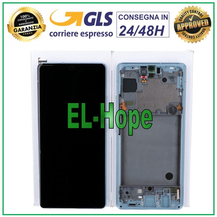ORIGINAL TOUCH DISPLAY SAMSUNG A71 5G 2020 SM-A716 A716F BLUE FRAME GH82-22804C