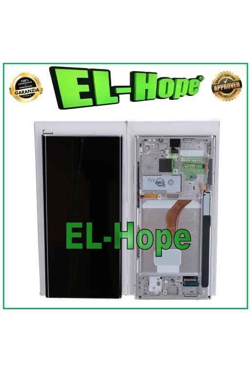 ORIGINAL FRAME LCD DISPLAY SAMSUNG GALAXY S22 ULTRA 2022 SM-S908 TOUCH WHITE