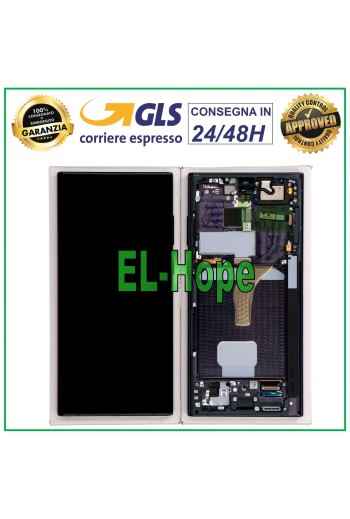 ORIGINAL FRAME LCD DISPLAY SAMSUNG GALAXY S22 ULTRA SM-S908 TOUCH SCREEN BLACK