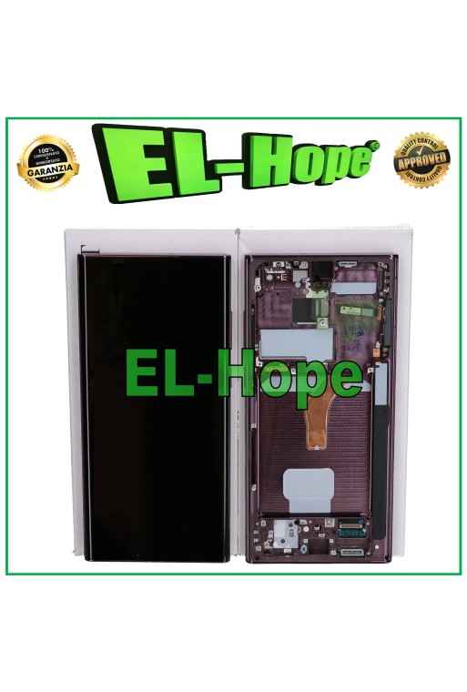 ORIGINAL FRAME LCD DISPLAY SAMSUNG GALAXY S22 ULTRA 2022 SM-S908 TOUCH BURGUNDY