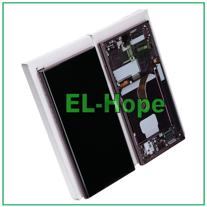 ORIGINAL FRAME DISPLAY SAMSUNG S22 ULTRA SM-S908 TOUCH BURGUNDY GH82-27488B